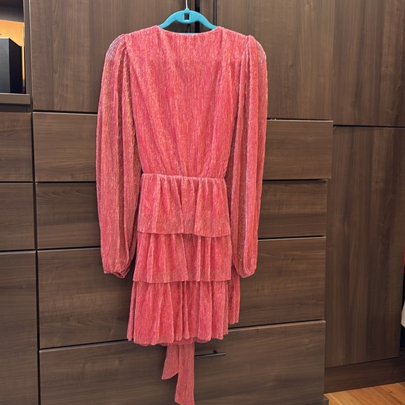 LUSH pink glittery tiered dress size L - Picture 4 of 4